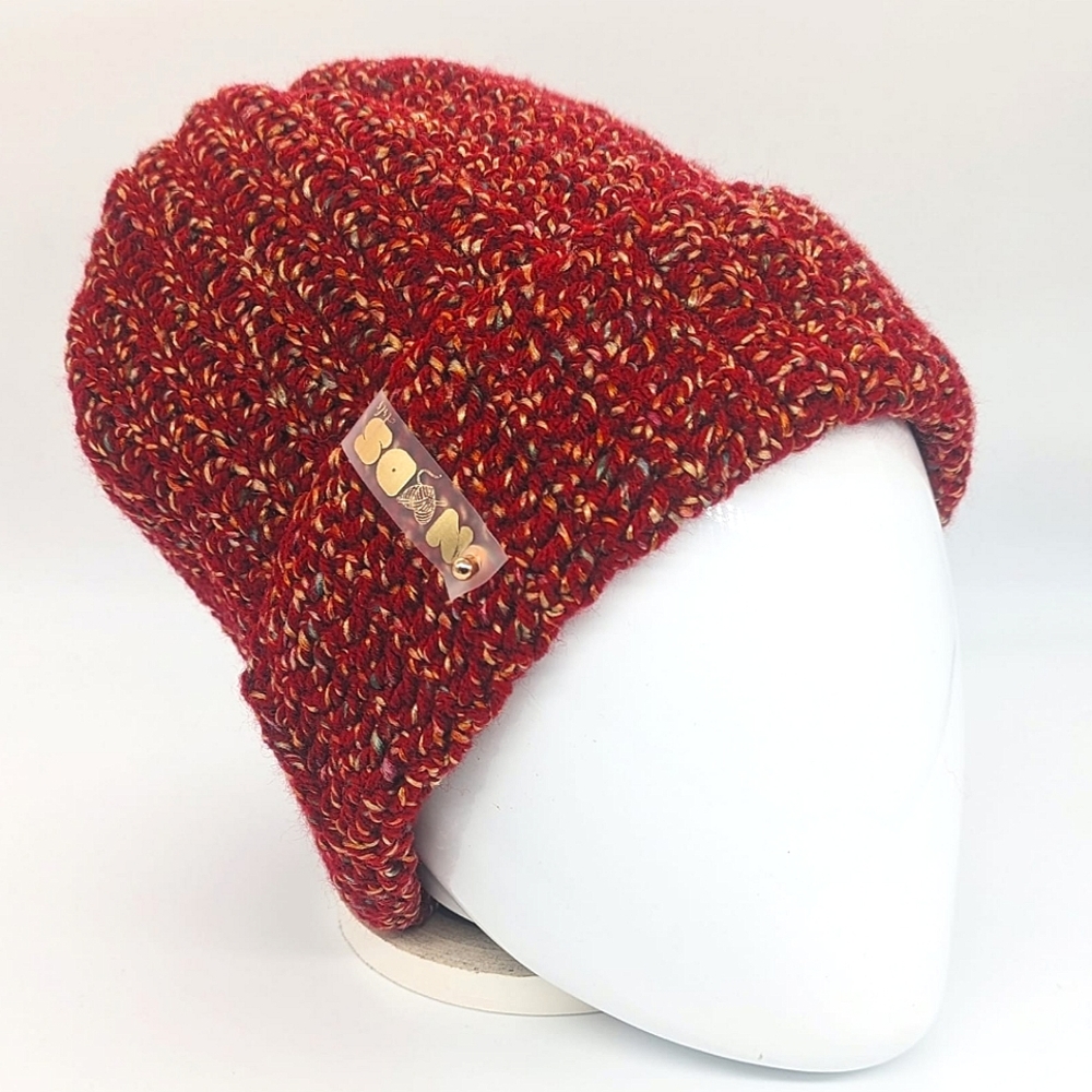 NODS "Vivid Burgundy" Handmade Crotchet Beanie (D-0010)